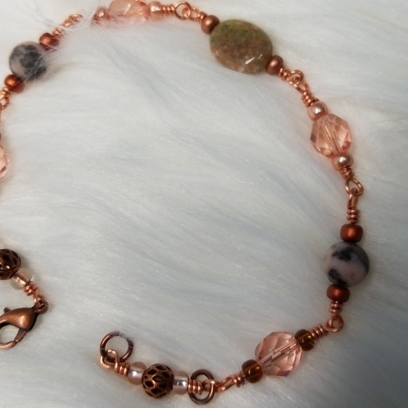 Copper Crystal and River Rock Bracelet - Picture 2 of 2